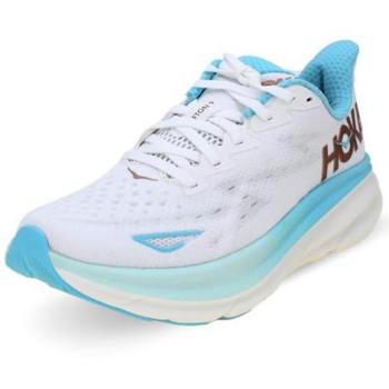 Hoka One One Women's Clifton 9 Road Running Shoes - Pure White/Blue, Size 37(1/3)