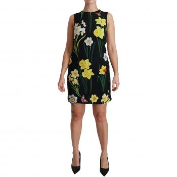 Dolce & Gabbana Black Floral Sleeveless Sheath Mini Dress - IT38|XS