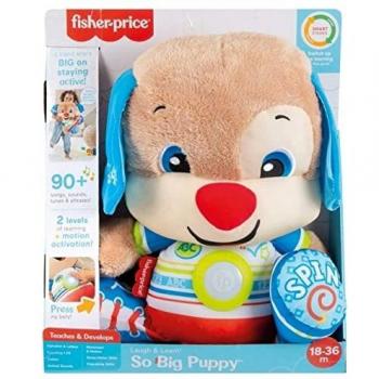 Fisher-Price Ríe y Aprende Perrito grande de juguete con sonidos, canciones y frases, regalo para bebés +18 meses