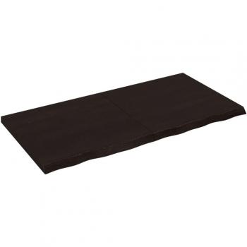 Estante de pared madera roble tratada 120x60x(2-4)cm Natural, Marrón claro, Marrón oscuro - Mueble Almacenaje Estantería para Oficina, Estudio, Dormitorio Estantería/L