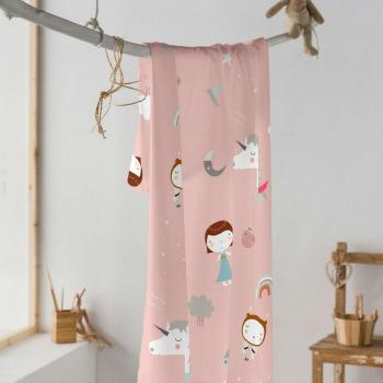 Muselina Bebé Infantil 100% Algodón Unicorn White Haciendo el Indio Fabricado en España (120 x 120 cm)