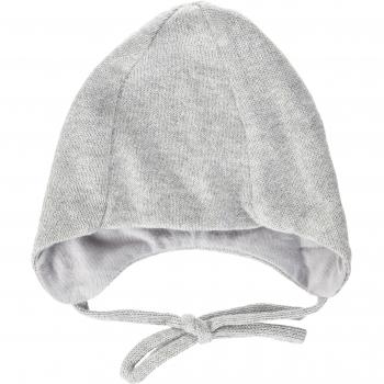 Gorrito de punto gris melange en jersey plata