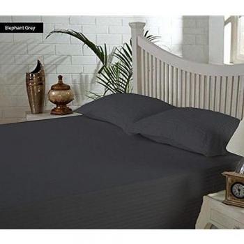 Multidireccional 100% algodón egipcio de 500 hilos 32 cm con bolsillo 4 piezas Juego para cama de elefante Euro rey IKEA tamaño Gris Color rayas