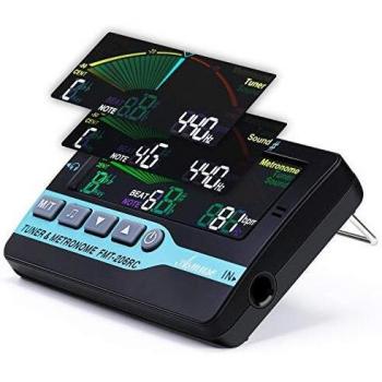 Asmuse Metrónomo y Generador de Sonido del Afinador de Guitarra 3 en 1 con Pantalla LCD 800 para Cromático, Guitarra, Bajo, Ukelele, Violín