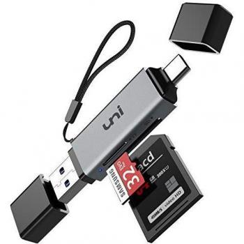 uni Lector de Tarjetas USB C SD/Micro SD, Adaptador SD USB 3.0 Tipo C, Compatible con SD/Micro SD/SDHC/SDXC/MMC, Compatible con MacBook Pro, iPad Pro 2020/2018, Galaxy S20, Huawei P40 Pro y más