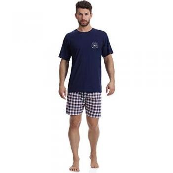 Timone Pijama Conjunto Camisetas y Pantalones Cortos Vestidos de Casa Hombre TI30-108