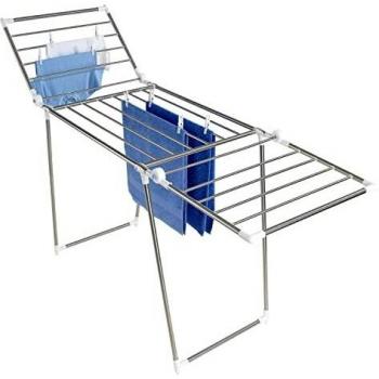 Wenko 3774014100 Tendedero Profi Plus - con Juego de Accesorios, Longitud de Secado 15 m, Plegable, Acero INOX, 196 x 90 x 63 cm, Plata Mate