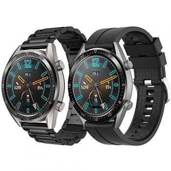 Supore Correa Compatible con Huawei Watch GT2 46mm/Watch GT 46mm/Watch GT Active/Watch 2 Pro/Honor Watch Magic/Galaxy Watch 46mm/Gear S3/Gear 2, Correa de Repuesto de Acero Inoxidable de 22 mm