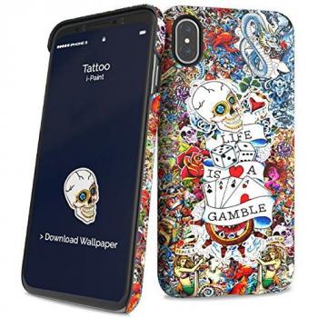 Funda Dura Slim i-Paint Tatuaje para iPhone XS/X