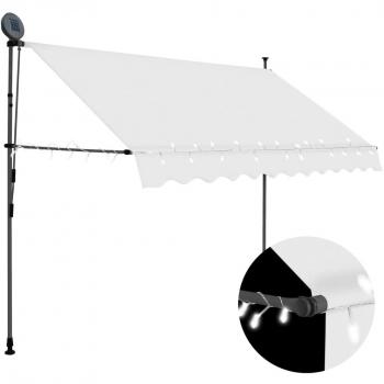 Toldo manual retráctil con LED 250 cm Color Azul, Amarillo y blanco, Naranja - Protección Rayos UV para Terraza Patio Exterior Jardín
