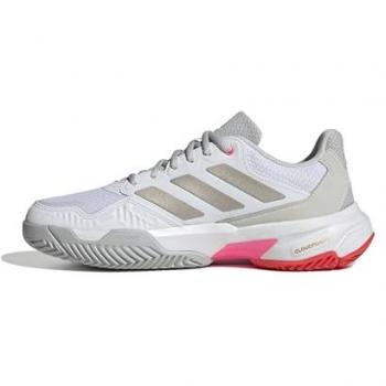 Zapatillas de Tenis Adidas Courtjam Control 3 para Mujer, Color Blanco/Iron Metallic/Lucid Red