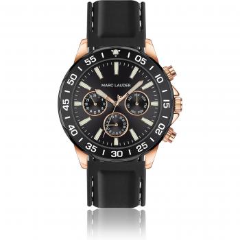 Marc Lauder Milan Black Silicone Watch - 45 mm