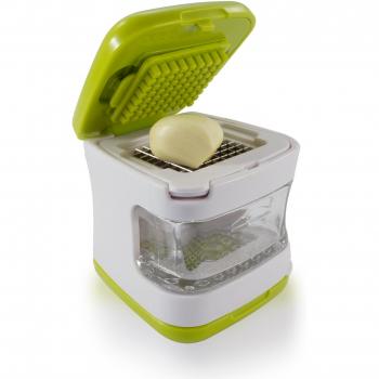 Sujeo mini prensa-ajos, triturador de ajos, picadora de ajos, plástico resistente con cuchillas de acero inoxidable, verde