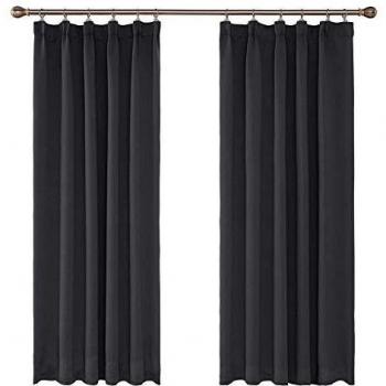 UMI Amazon Brand Cortinas Térmicas Aislantes Frio y Calor para Dormitorio Matrimonio Salón Hotel Casa Fruncido 2 Piezas 107x242cm Gris Oscuro