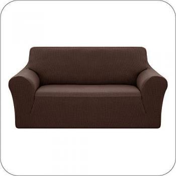 UMI. by Amazon Funda Elastica para Sofa Ajustable 2 Plazas Chocolate