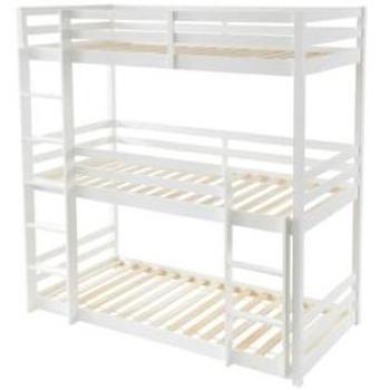 Litera triple VAGAR - 3 x 90 x 200 cm - Pino - Blanco