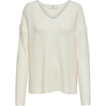 Only Women's V-Neck Sweater in Birch Beige - Camilla Knit