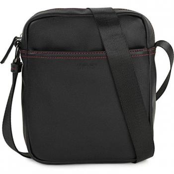 Bandolera Jaslen Gloucester 313121 Negra de Polipiel para Hombre con Correa Ajustable 22x18 cm