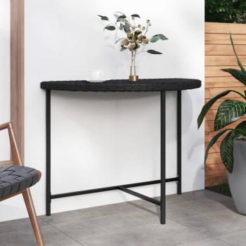 vidaXL Black Poly Rattan Garden Table 100x50x75 cm