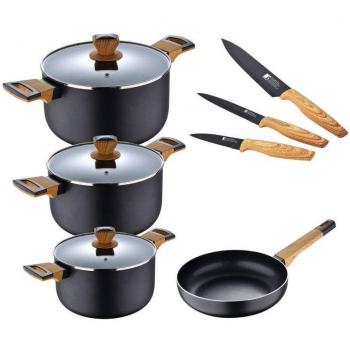 Bergner Batería de Cocina Earth Black 10 Piezas en Aluminio Prensado