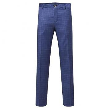 Selected Neil Slim Fit Checked Suit Trousers, Navy Blue, Size 52