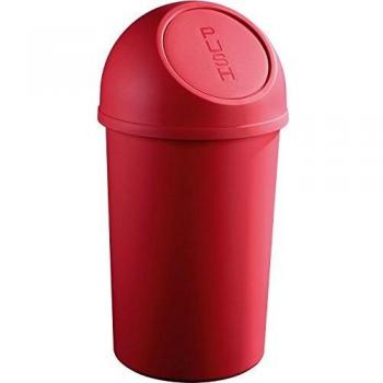 Papelera Push de Plástico Helit 25L Roja, Dimensiones 615x315mm