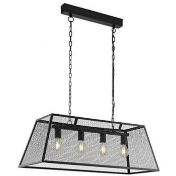 Lámpara Colgante Industrial Vintage Eglo Amesbury Negra 4xE27