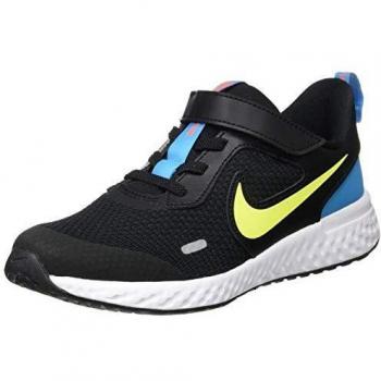 Nike Revolution 5 (PSV), Walking Shoe Unisex-Child, Black/Lemon Venom/Laser Blue/Hyper Crimson/White, 32 EU