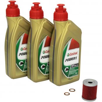 Castrol 4055029029002 NÃºmero 1 Cambio de aceite Castrol Power 1 juego 10W / 40 de aceite del motor del filtro de aceite Anillo de cierre de cobre HiFlo para Suzuki Quad Sport Z 250
