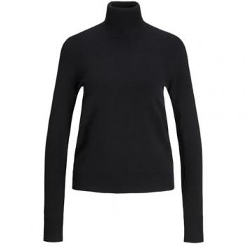 Jack & Jones - Jersey de mujer cuello vuelto punto fino, jersey de cuello alto Ada Comfy, JJXX Jxada Comfy Roll Neck Knit Camiseta de Manga Larga, Negro/Detalle: /Niebla, M para Mujer
