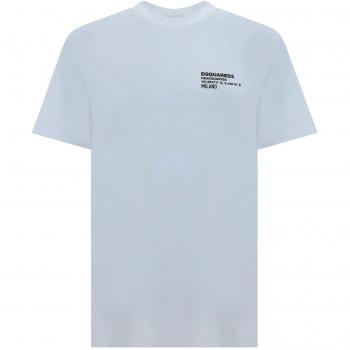 Dsquared2 Men's White Cotton Jersey Crew Neck Logo T-Shirt XL