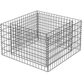 vidaXL Arriate de Gaviones de Acero 90x90x50cm Florero Patio Flores Plantas