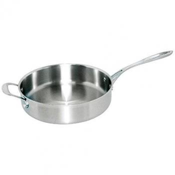Sartén Sauté Vogue Tri-Wall 28 cm - Acero Inoxidable y Aluminio, Compatible con Inducción, Ideal para Todas las Superficies de Cocción