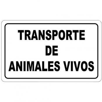 Señalización de Traslado de Animales Vivos 30x21 cm