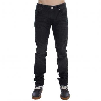 Gray Cotton Skinny Slim Fit Jeans