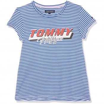 Tommy Hilfiger Snappy Tee S/s, Camiseta Para Niñas, Azul