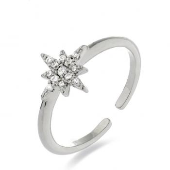 Anillo de Luxenter Kimsel con circonita brillante y acabado en rodio