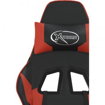 Gaming Chair with Footrest Black and Red Faux Leather
