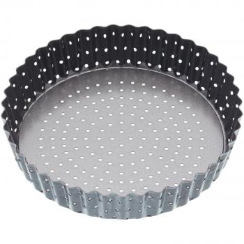 Molde para Quiche Redondo Antiadherente con Agujeros de Acero al Carbono 18 cm