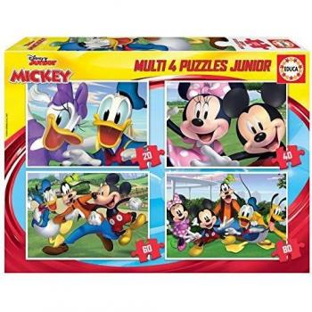 Educa - Mickey & Friends Multi 4 Junior Puzzles, Multicolor
