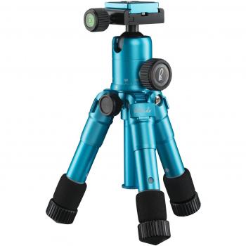 Trípode Mantona Kaleido Mini Ocean Blue Metálico con Cabezal de Bola y Bolsa de Transporte
