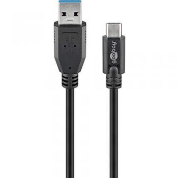 Goobay Cable USB 3.0 Tipo A a USB-C, 2 Metros, Color Negro