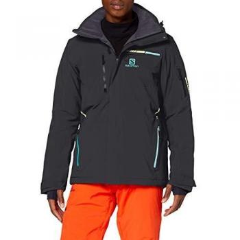 SALOMON Brilliant Jkt M Chaquetón con Capucha para esquí, Mezcla de sintéticos, Hombre, Negro, S