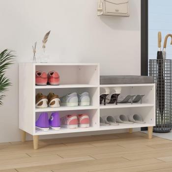 Mueble Zapatero de Madera Contrachapada Blanco 102x36x60 cm