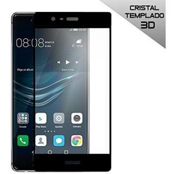 TPC© Protector 3D Pantalla Completa Cristal, Vidrio Templado, Borde Biselado, para Huawei P9, Negro