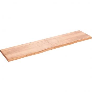 Estante de Pared Madera Roble Tratada 220x50x(2-6) cm Natural, Marrón Claro, Marrón Oscuro - Mueble de Almacenaje Estantería para Oficina, Estudio, Dormitorio