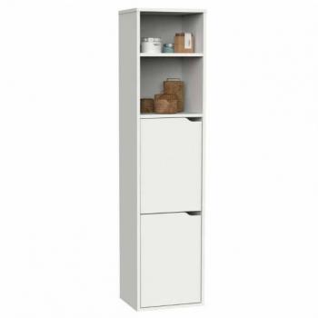 Columna de baño suspendida Nadia 2 cajones 2 armarios Color Blanco Aseo almacenaje Mueble 150x37x30 cm
