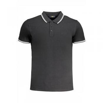 Cavalli Class Black Cotton Polo Shirt with Embroidery - Male, Size: L