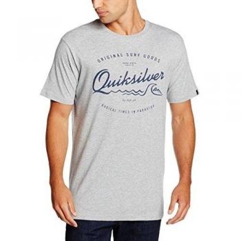 Quiksilver ClassicSS West Pier - Camiseta para hombre, color gris, talla S