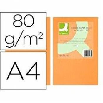 Q-Connect - Papel Color Din A4 80Gr Naranja Paquete De 500 Hojas